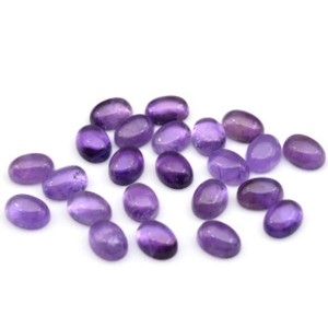Кабошон из аметиста овал 1 сорт, 6*8*4мм