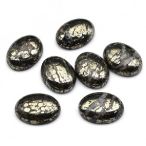 Кабошон из пирита овал 15*20*6мм