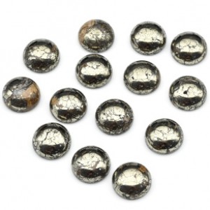 Кабошон из пирита круг 13*13*5мм.
