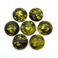 Кабошон из янтаря искусственного 20*20*8мм, зеленый (иск.)