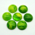 Кабошон из янтаря искусственного 20*20*8мм, зеленый "буранит" (иск.)