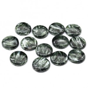 Кабошон из серафинита круг, 20*20*5мм.