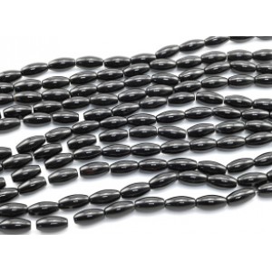 Бусины из агата черного рис 8*16мм, 40см, 25 бусин