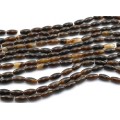 Бусины из агата тонированного рис 8*16мм цвет шоколад, 39,5см, 25 бусин