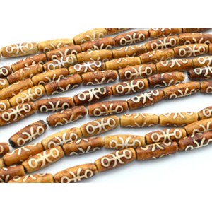 Бусины Дзи "Аристократ" из агата матового бочонок 10*30мм, 29см, 10 бусин