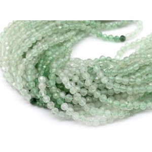 Бусины из авантюрина зеленого шарик 3мм, 38см, 120 бусин