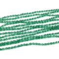 Бусины из циркона капля гр.3*5мм цвет изумрудный, 47,5см, 92 бусины (иск.)