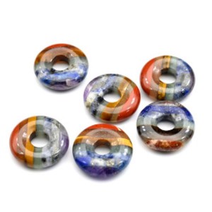 Бусина - бублик для швенз с самоцветами 20*5мм, 1шт Бусина - бублик для швенз с самоцветами 20*5мм, 1шт