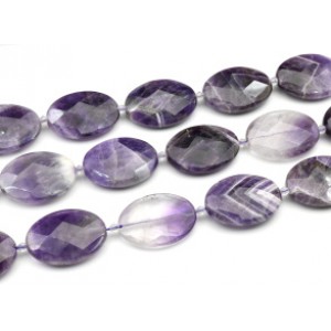 Бусины из аметиста овал с гранями 30*40мм, 39см, 9 бусин