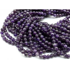 Бусины из аметиста шарик 6мм, 39см, 60 бусин