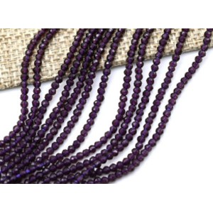 Бусины из шпинели шарик гр.2мм цвет аметист, 35см, 172 бусины (иск.)