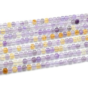 Бусины из аметрина кубик гр.7мм, 39,5см, 54 бусины