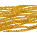 Бусины из циркона рондель гр.4мм цвет цитрин, 41,5см, 129 бусин (иск.)