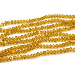 Бусины из циркона рондель гр.6мм цвет цитрин, 40см, 92 бусины (иск.)