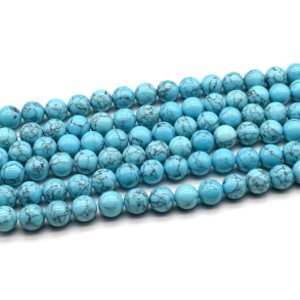 Бусины из бирюзы (имитация) шарик 12мм, 40см, 33 бусины (иск.)
