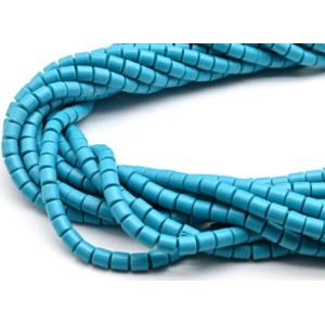 Бусины из каучука цилиндр 6*6мм, цвет бирюзовый темный, 40см, 63 бусины (иск.) Бусины из каучука цилиндр 6*6мм, цвет бирюзовый темный, 40см, 63 бусины (иск.)