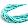 Бусины из каучука цилиндр 6*6мм, цвет бирюзовый светлый, 40см, 63 бусины (иск.)