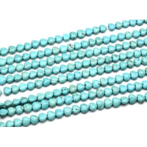 Бусины из бирюзы (туркенит) сердце 10*8мм, 39,5см, 47 бусин (иск.)