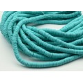 Бусины из каучука Африканские диски 6мм*0,9-1,2мм, цвет бирюзовый, 39см (иск.)