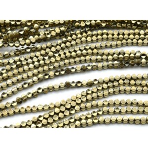 Бусины из гематита 3*3мм цвет золотистый, 37см, 115 бусин