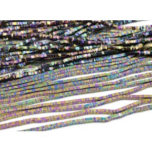 Бусины из гематита квадратик 3*1мм цвет хамелеон, 38см, 376 бусин Бусины из гематита квадратик 3*1мм цвет хамелеон, 38см, 376 бусин