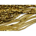 Бусины из гематита квадратик 3*1мм цвет золотистый, 37см, 363 бусины