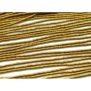 Бусины из гематита цилиндр 2*4мм цвет золотистый, 38см, 93 бусины Бусины из гематита цилиндр 2*4мм цвет золотистый, 38см, 93 бусины