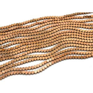 Бусины из гематита сердечко 4*4мм цвет медный, 39,5см, 112 бусин