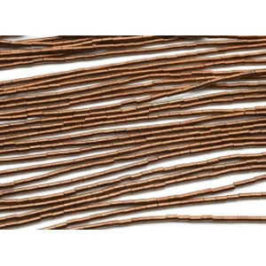 Бусины из гематита цилиндр 2*4мм цвет медный, 36,5см, 88 бусин