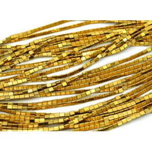 Бусины из гематита треугольные 2,5*3мм цвет золотистый, 39см, 122 бусины