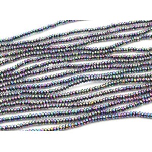 Бусины из гематита рондель гр.4*2мм цвет хамелеон, 39см, 173 бусины