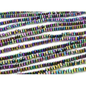 Бусины из гематита треугольник 4*4мм цвет хамелеон, 40см, 153 бусины