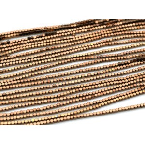 Бусины из гематита кубик 1,5мм цвет медный, 38см, 230 бусин