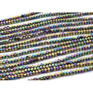 Бусины из гематита 4*4мм цвет хамелеон, 38см, 99 бусин