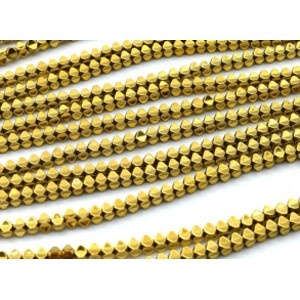 Бусины из гематита 4*4мм цвет золотистый, 39см, 100 бусин
