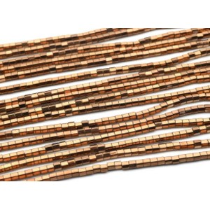 Бусины из гематита шестигранник 3*3мм цвет медный, 39см, 130 бусин Бусины из гематита шестигранник 3*3мм цвет медный, 39см, 130 бусин