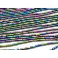 Бусины из гематита цилиндр 3*9мм цвет хамелеон, 40см, 43 бусины