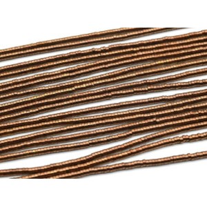 Бусины из гематита диск 2*1мм цвет медный, 38см, 375 бусин