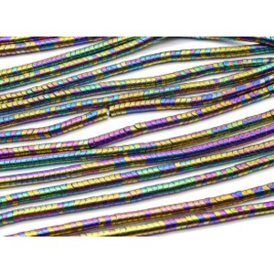 Бусины из гематита диск волна 4*2,5мм цвет хамелеон, 38см, 190 бусин