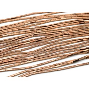 Бусины из гематита брусок 2*8мм цвет медный, 39см, 50 бусин