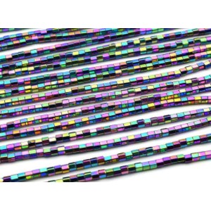 Бусины из гематита шестигранник 3*3мм цвет хамелеон, 39см, 130 бусин Бусины из гематита шестигранник 3*3мм цвет хамелеон, 39см, 130 бусин