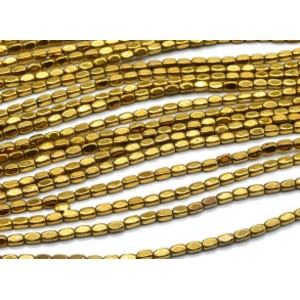 Бусины из гематита 3*5мм цвет золотистый, 40см, 80 бусин