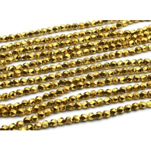 Бусины из гематита шарик гр.5мм, 38см цвет золотистый, 63 бусин