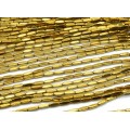 Бусины из гематита брусок 3*9мм цвет золотистый, 38см, 43 бусины