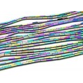 Бусины из гематита брусок 2*8мм цвет хамелеон, 38см, 49 бусин