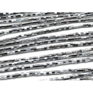 Бусины из гематита шестигранник 2*2мм цвет серебристый, 39см, 205 бусин