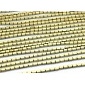 Бусины из гематита брусок 2,5*4мм цвет золотистый, 40см, 88 бусин