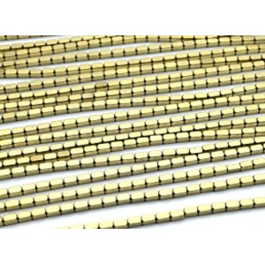 Бусины из гематита брусок 2,5*4мм цвет золотистый, 40см, 88 бусин