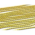 Бусины из гематита брусок 2,5*4мм цвет золотистый, 39см, 86 бусин