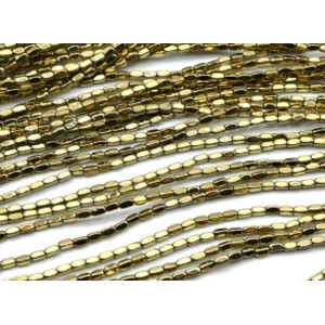 Бусины из гематита 2*4мм цвет золотистый, 39см, 100 бусин